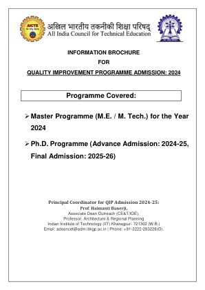 2024 年硕士课程（ME / M. Tech.）博士学位...